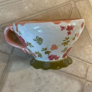 Tracy Porter Hand Painted Ceramic Floral Mug/Cup cottage Daisy